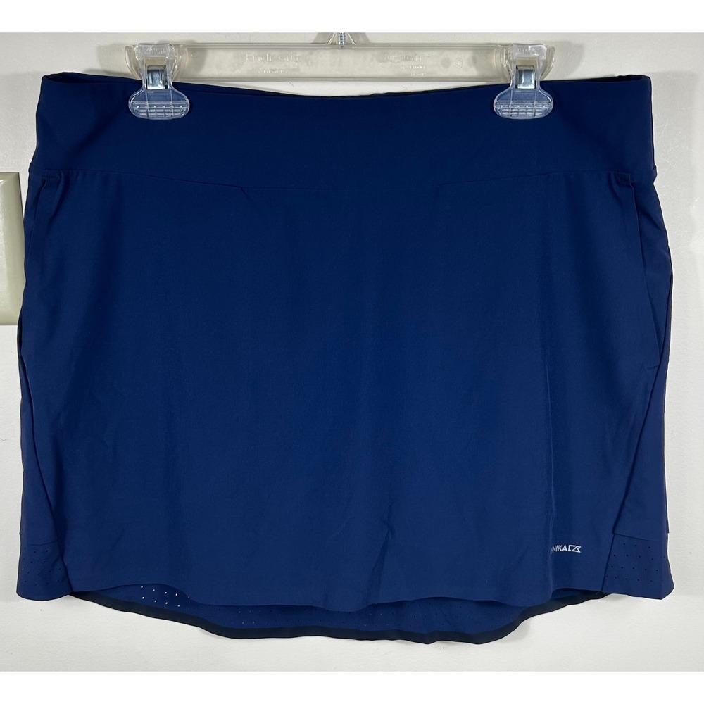 Annika Cutter & Buck Skort Womens L Blue CB DryTec UPF 50+ Golf Tennis Sporty